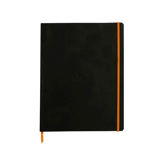 Rhodiarama Soft Cover Black Notebook - A4+, Ruled