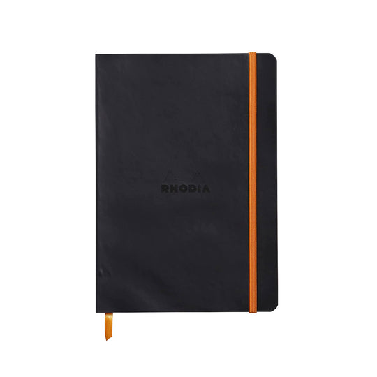 Rhodiarama Soft Cover Black Notebook - A5, Ruled