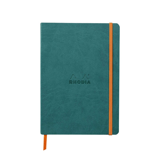 Rhodiarama Soft Cover Peacock Notebook - A5, Dotted