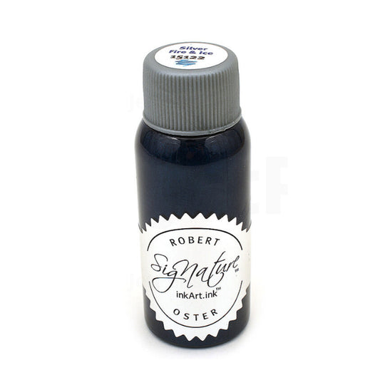 Robert Oster Shake 'N' Shimmy Silver Fire & Ice Ink Bottle, Turquoise - 50ml