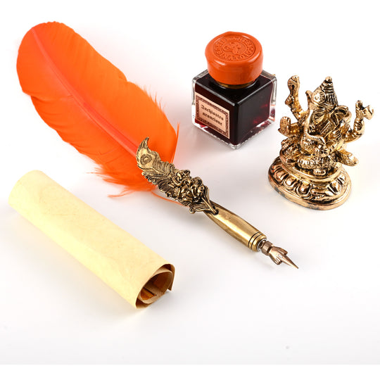 Rubinato Ganesha Quill Pen - Orange