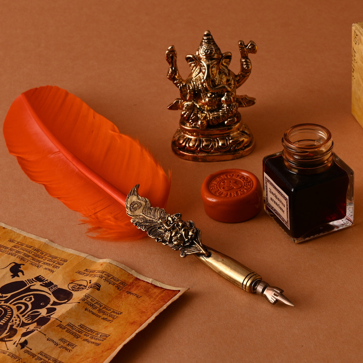 Rubinato Ganesha Quill Pen - Orange 7