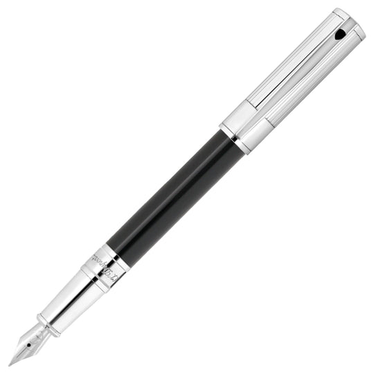 S. T. Dupont D-Initial Fountain Pen - Black & Chrome CT