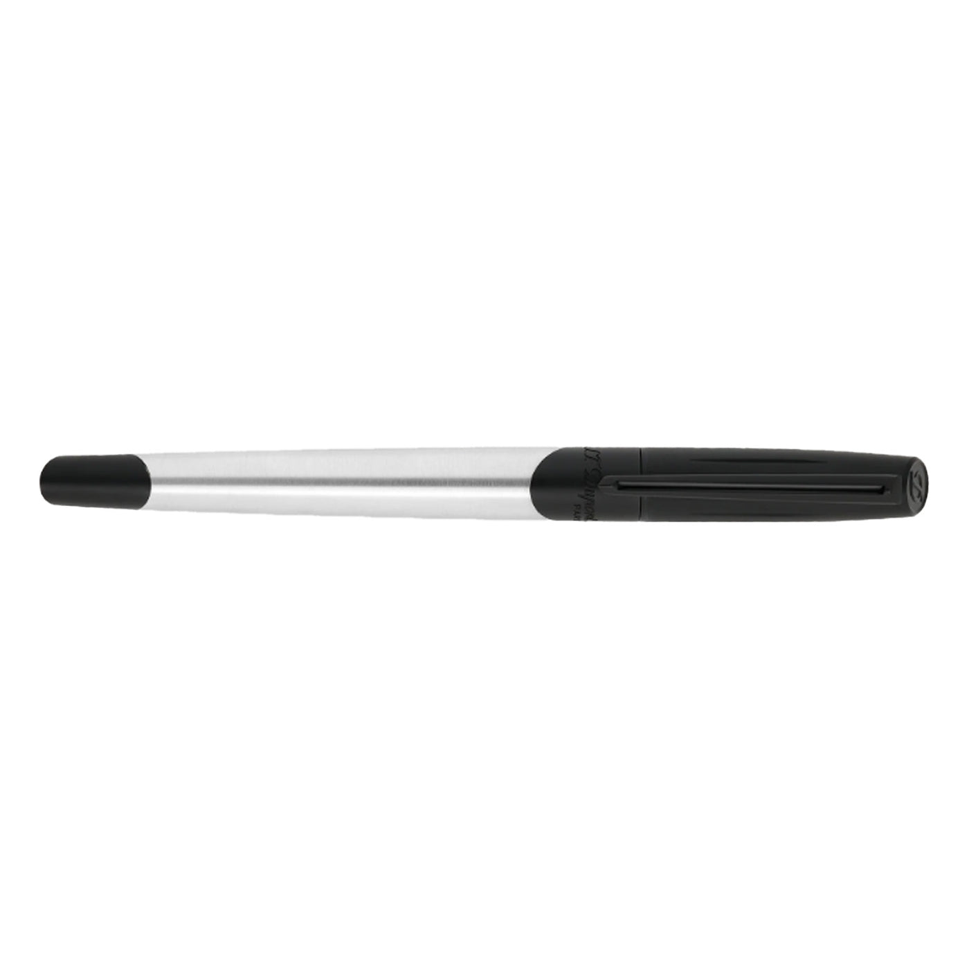 S. T. Dupont Defi Milenium Fountain Pen - Brushed Chrome & Matt Black