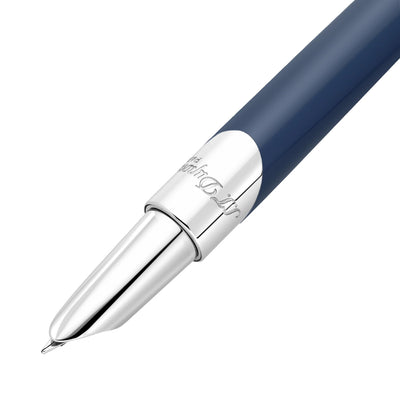 S. T. Dupont Defi Milenium Fountain Pen - Dark Blue & Chrome