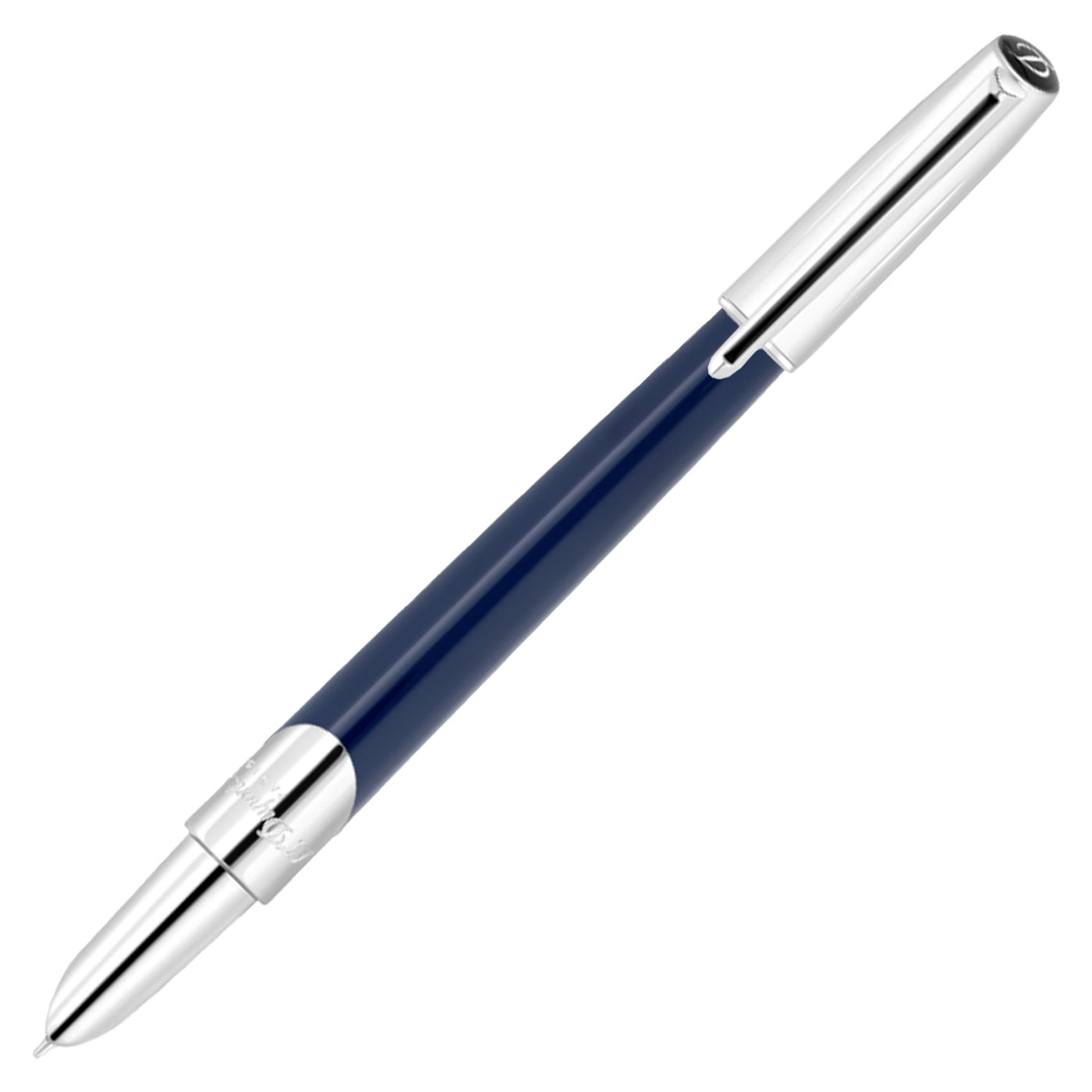 S. T. Dupont Defi Milenium Fountain Pen - Dark Blue & Chrome