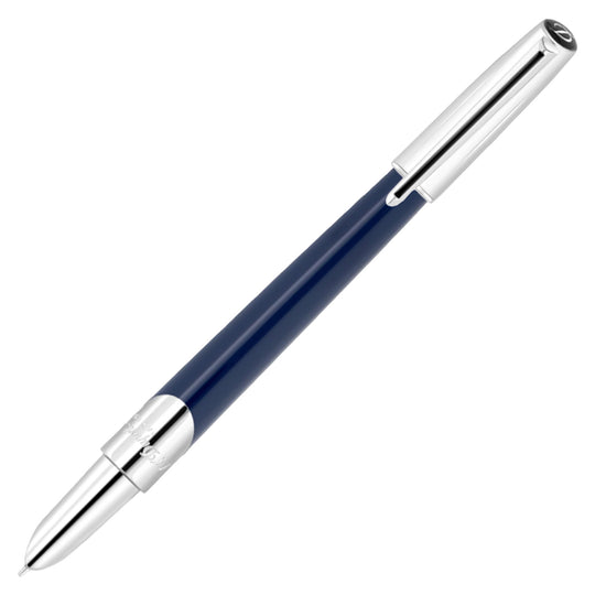 S. T. Dupont Defi Milenium Fountain Pen - Dark Blue & Chrome