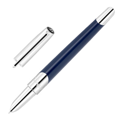S. T. Dupont Defi Milenium Fountain Pen - Dark Blue & Chrome