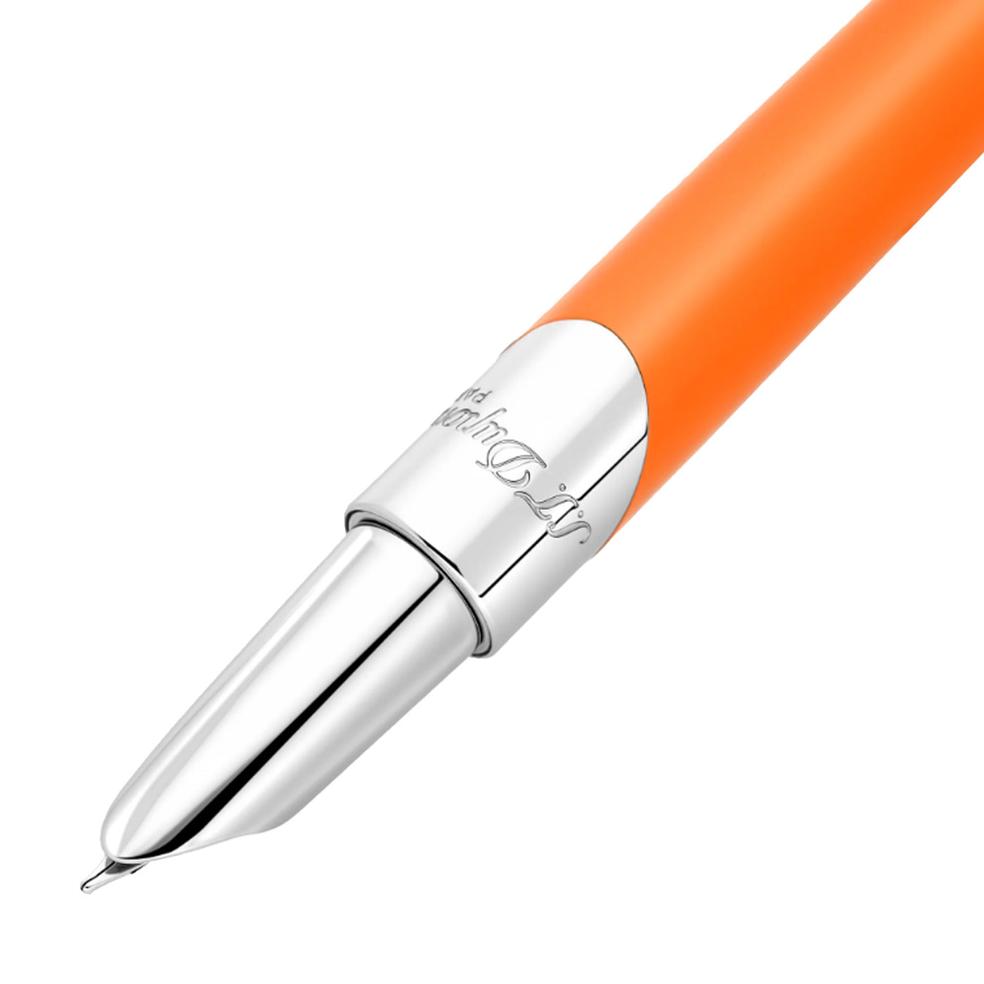 S. T. Dupont Defi Milenium Fountain Pen - Matt Orange & Chrome