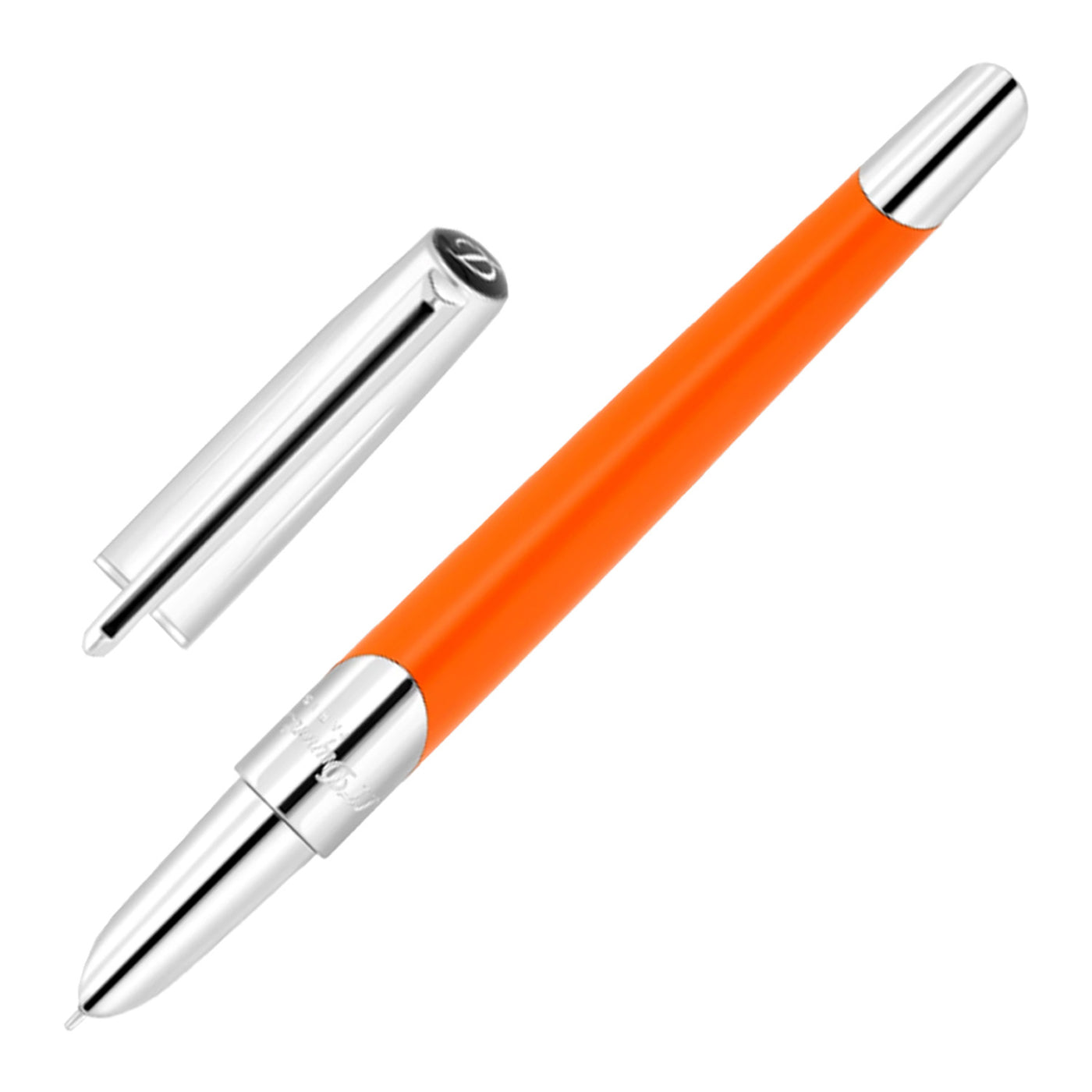 S. T. Dupont Defi Milenium Fountain Pen - Matt Orange & Chrome