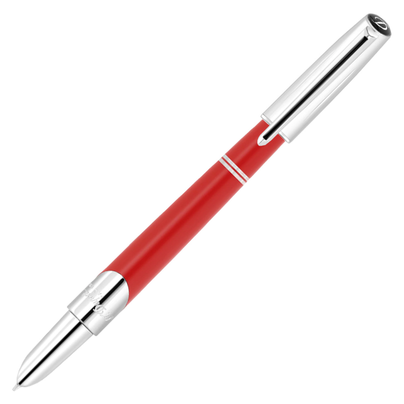 S. T. Dupont Defi Milenium Fountain Pen - Matt Red & Chrome