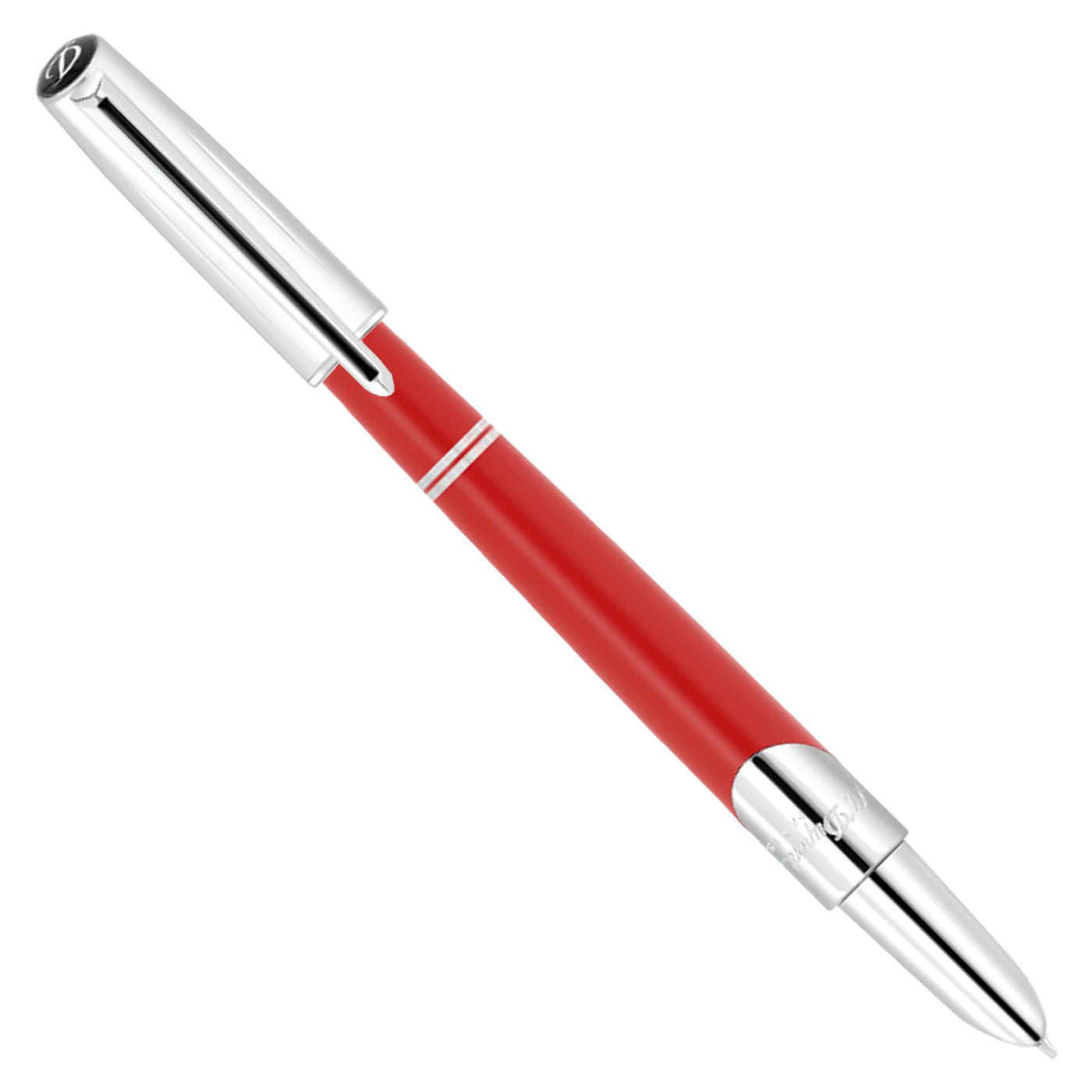 S. T. Dupont Defi Milenium Fountain Pen - Matt Red & Chrome