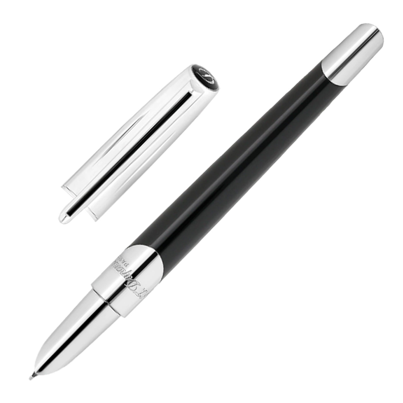 S. T. Dupont Defi Milenium Fountain Pen - Shiny Black & Chrome