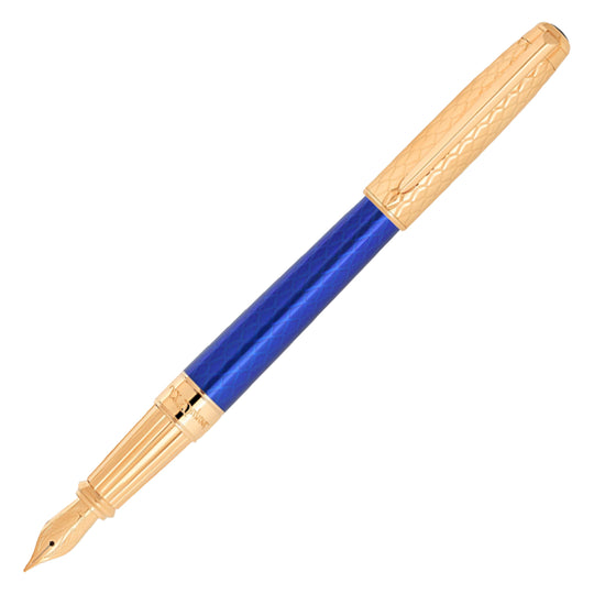 S. T. Dupont Line D Eternity Large Sized Fountain Pen - Dragon Blue GT
