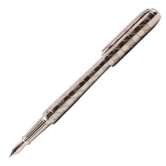S. T. Dupont Line D Eternity Monogram 1872 Medium Sized Fountain Pen - Palladium
