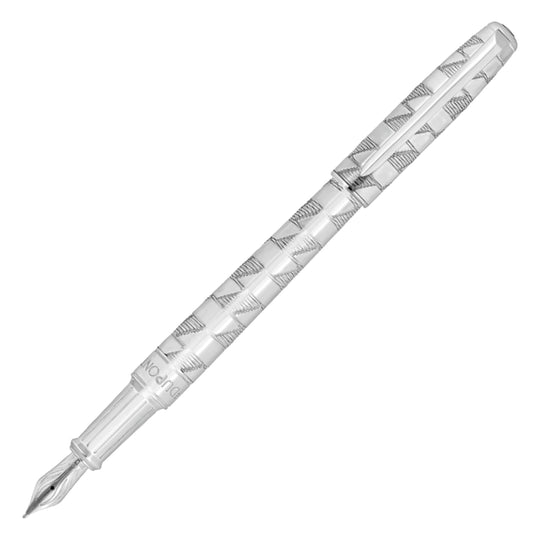S. T. Dupont Line D Eternity Monogram 1872 Medium Sized Fountain Pen - Palladium