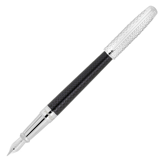 S. T. Dupont Line D Eternity Snake Skin Large Sized Fountain Pen - Black CT