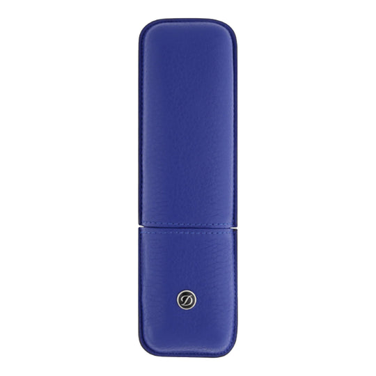 S. T. Dupont Rigid Leather 2 Pen Holder - Indigo Blue
