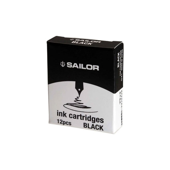 Sailor Dye Based Ink Cartridge, Black - Pack Of 12