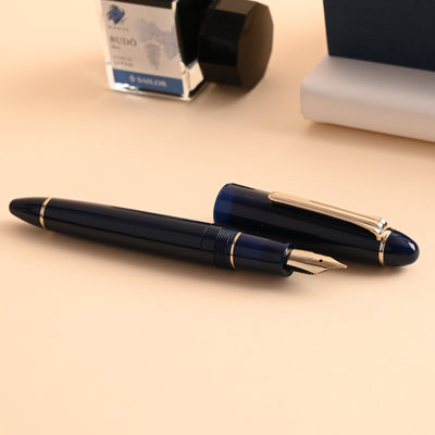 Sailor 1911L Casual Muted Fountain Pen - Blue GT 8