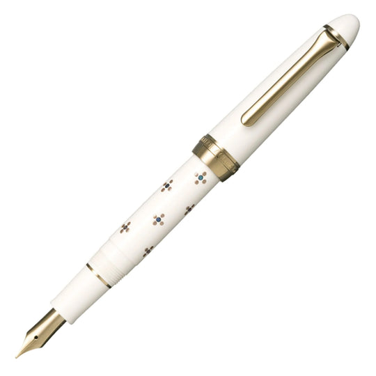 Sailor Classic Ko Floret Dot Fountain Pen - White GT