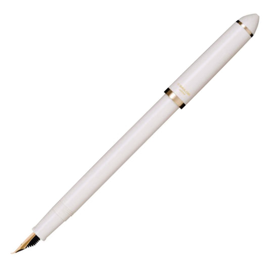 Sailor Fude De Mannen Fountain Pen - Pearl White GT