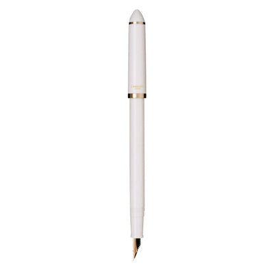Sailor Fude De Mannen Fountain Pen - Pearl White GT