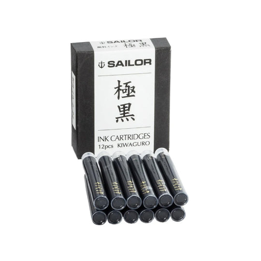 Sailor Pigment Kiwaguro Ink Cartridge Pack of 12 - Black
