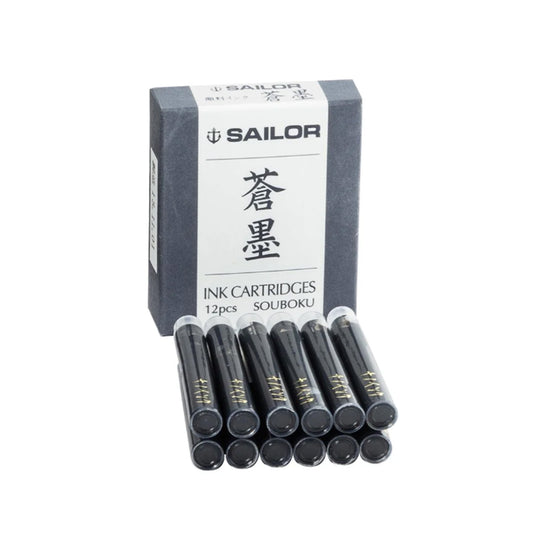 Sailor Pigment Souboku Ink Cartridge Pack of 12 - Blue