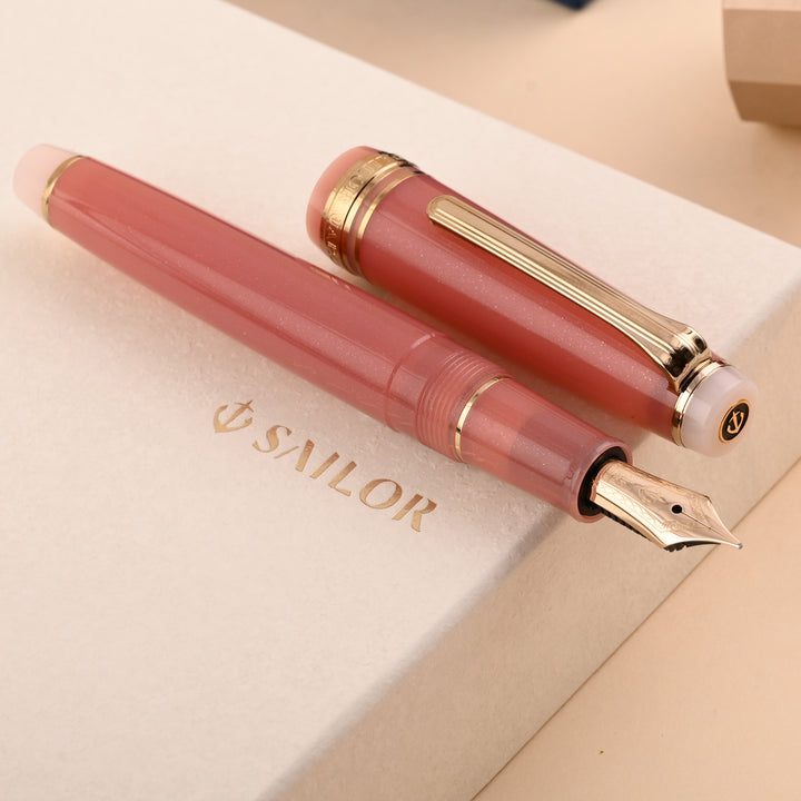 SAILOR Professional Gear Rose-Taupe 字幅MF Sailor Slim Solar Term, Tako(S. E.)Fountain Pen Set|Shop Online