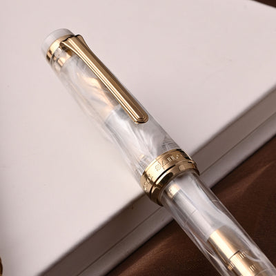 Sailor Professional Gear Slim Veilio Fountain Pen Pearl White GT (Limited Production) 12