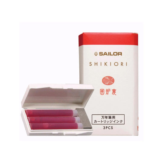 Sailor Shikiori Irori Ink Cartridge Pack of 3 - Red