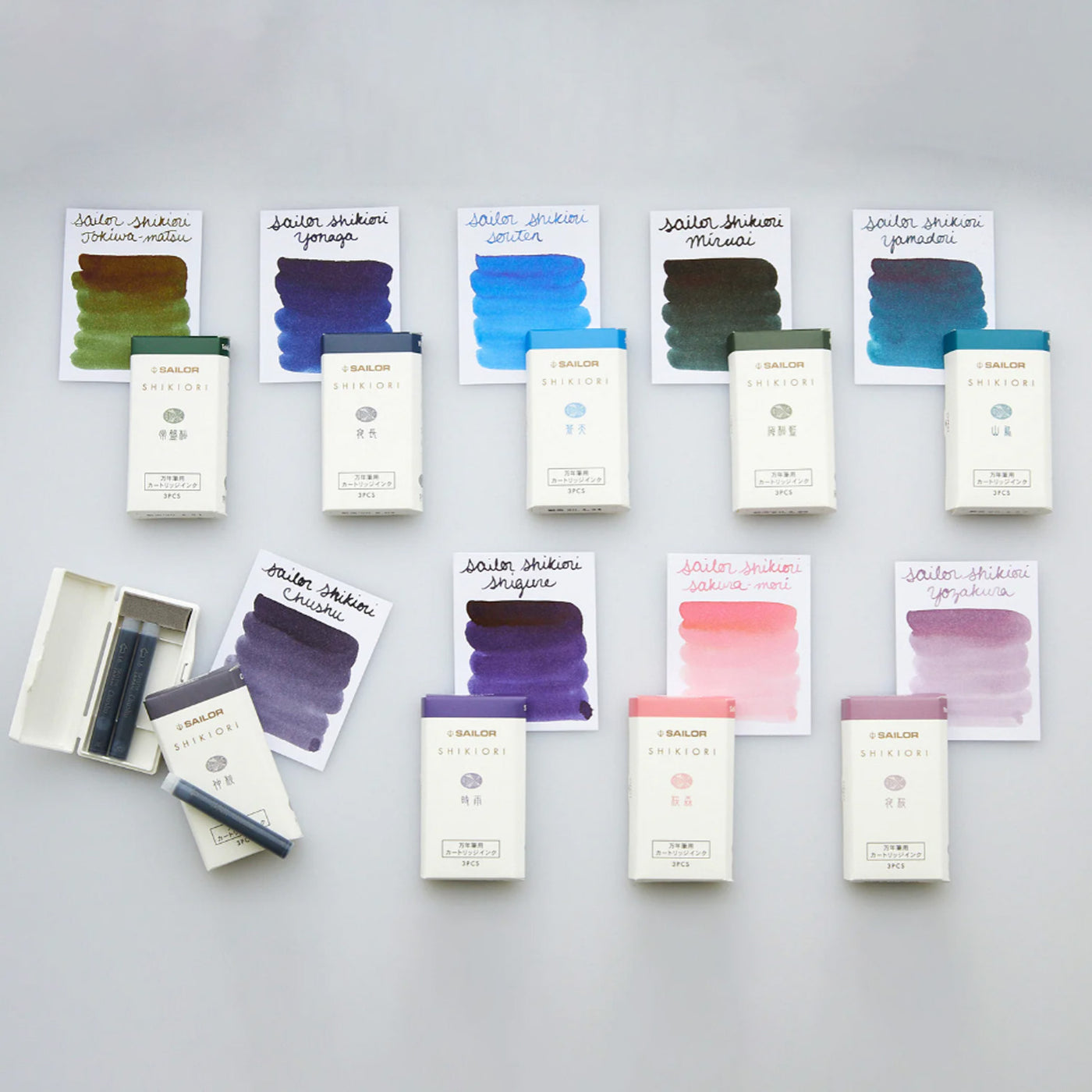 Sailor Shikiori Irori Ink Cartridge Pack of 3 - Red