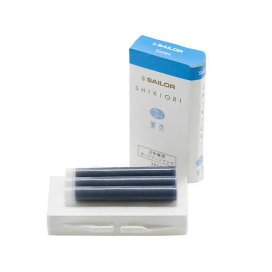 Sailor Shikiori Souten Ink Cartridge Pack of 3 - Blue