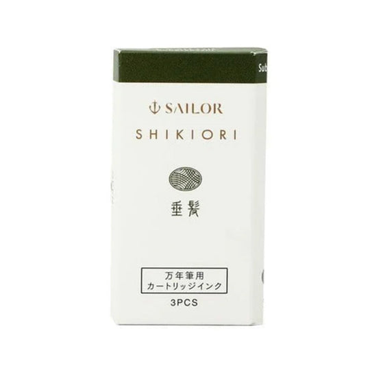 Sailor Shikiori Suberakashi Ink Cartridge Pack of 3 - Green
