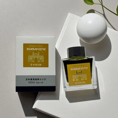 Sailor Timeless India Ink Bottle, Bombay Olive - 50ml