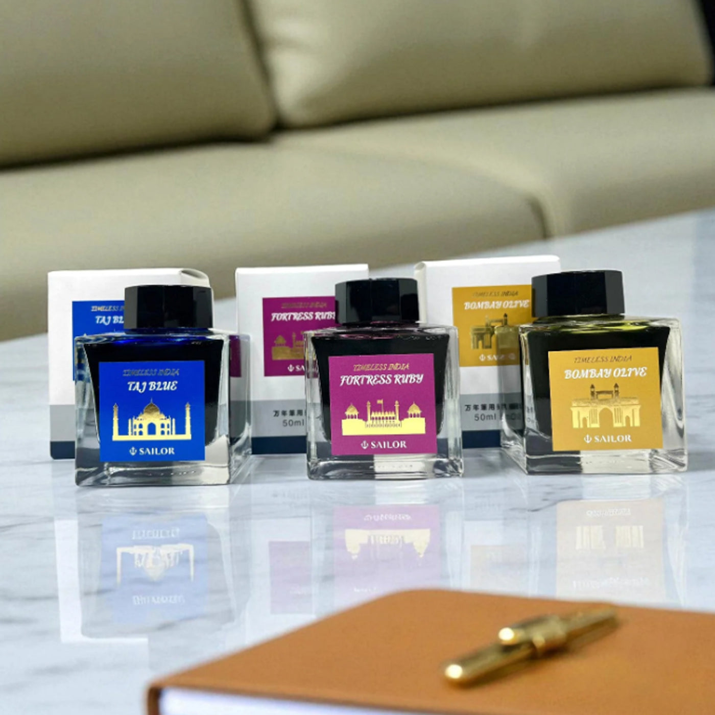 Sailor Timeless India Ink Bottle, Taj Blue - 50ml