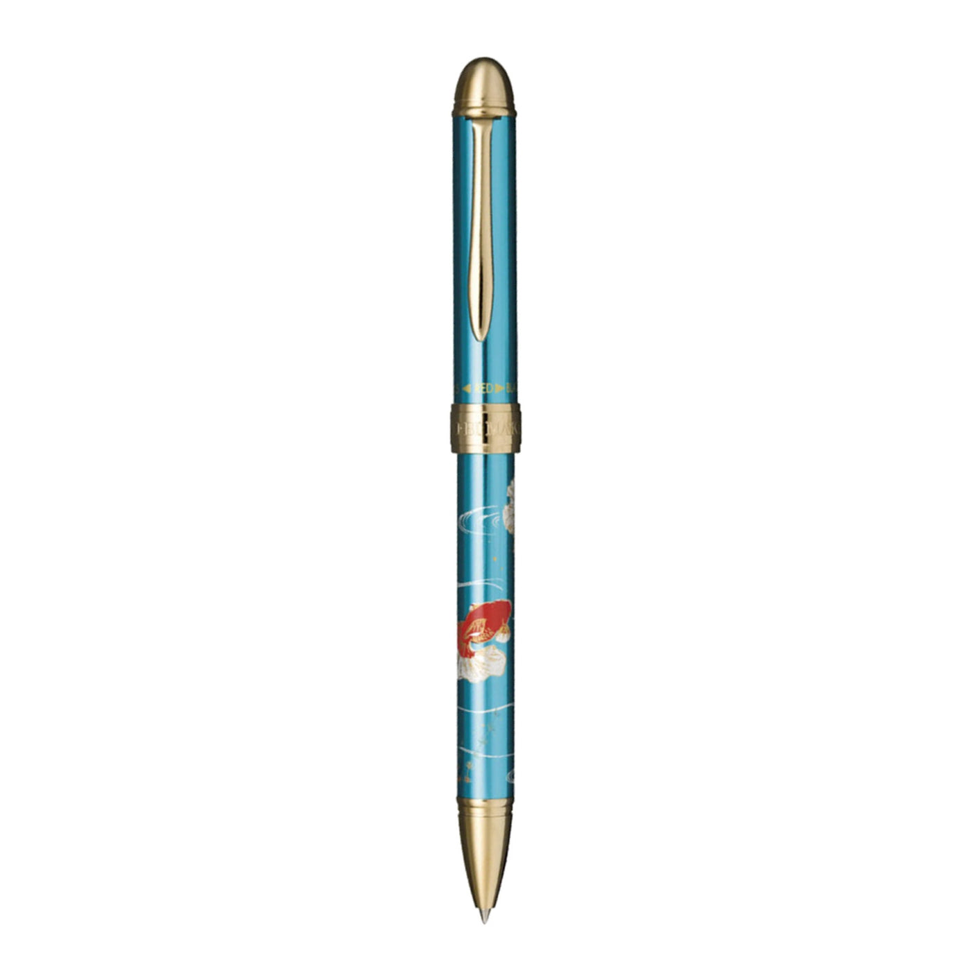 Sailor Yubi Maki-e Gold Fish Multifunction Pen - Metalic Blue GT