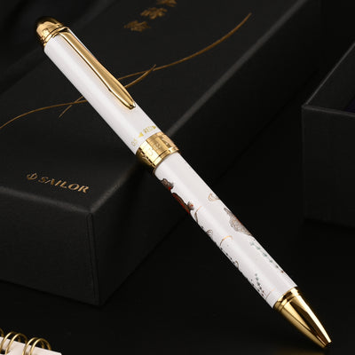 Sailor Yubi Maki-e Gold Fish Multifunction Pen - White GT 7