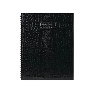 Scholar 2024 Spiral Monthly Planner - Black 1