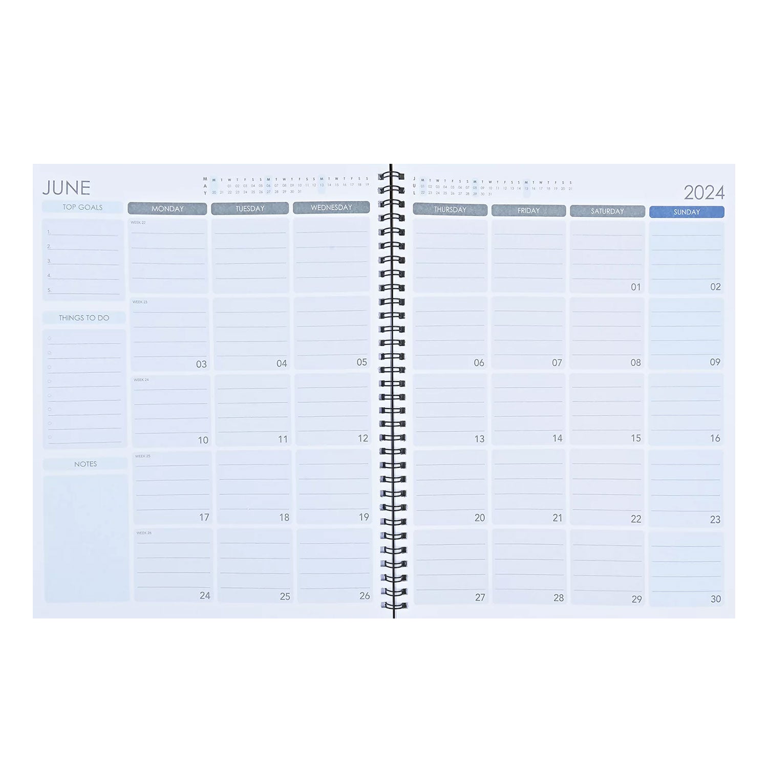 Scholar 2024 Spiral Monthly Planner Black Makoba