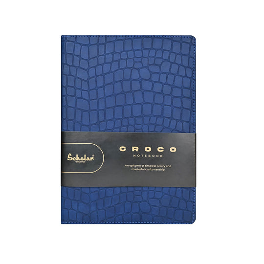 Scholar Croco Blue Notebook - A5, Ruled