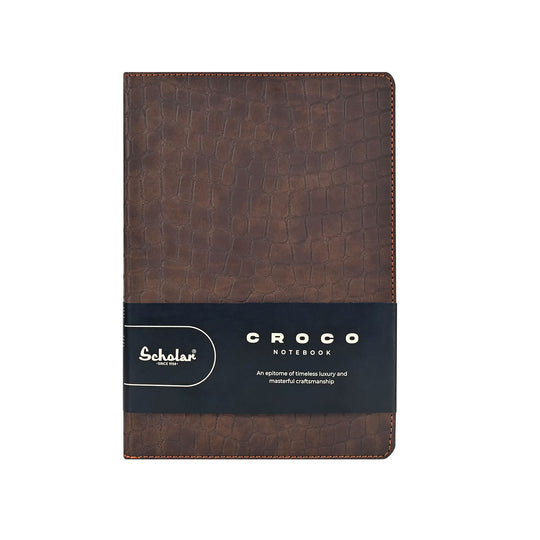 Scholar Croco Tan Notebook - A5, Ruled