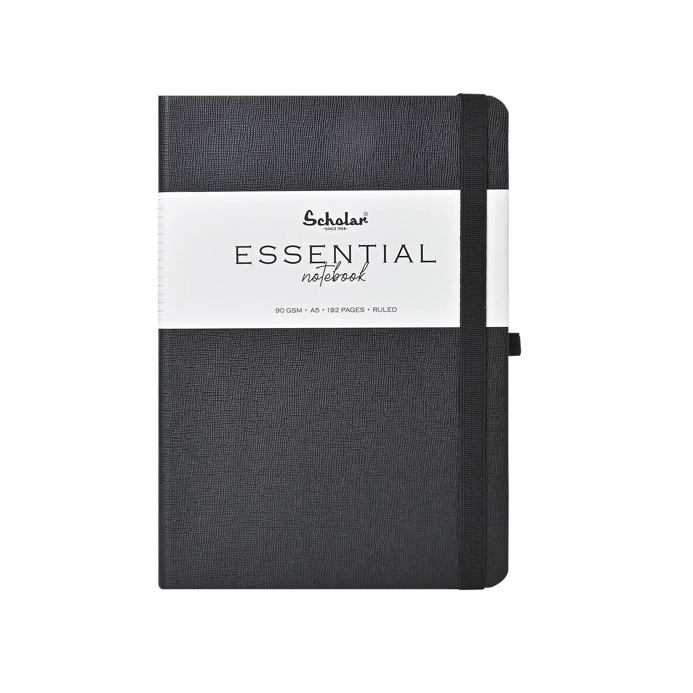 Scholar Essential Black Notebook - A5, Ruled 1