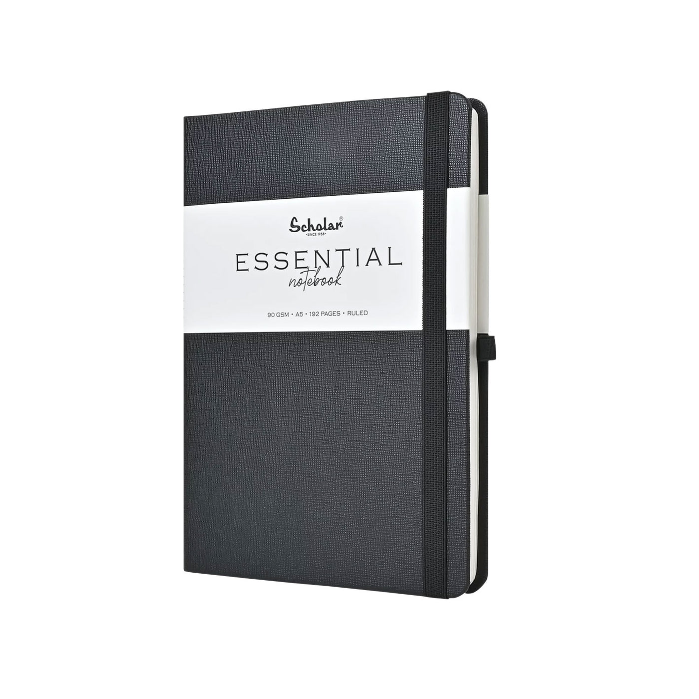 Scholar Essential Black Notebook - A5 Ruled 2