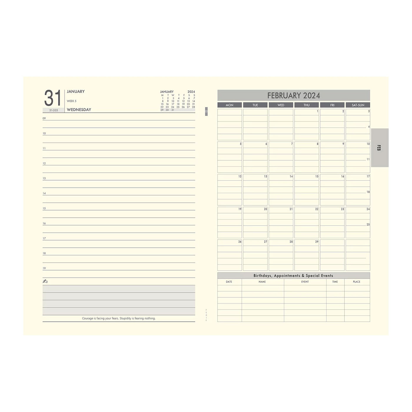 Scholar Jade 2024 A5 Daily Planner – Grey 3