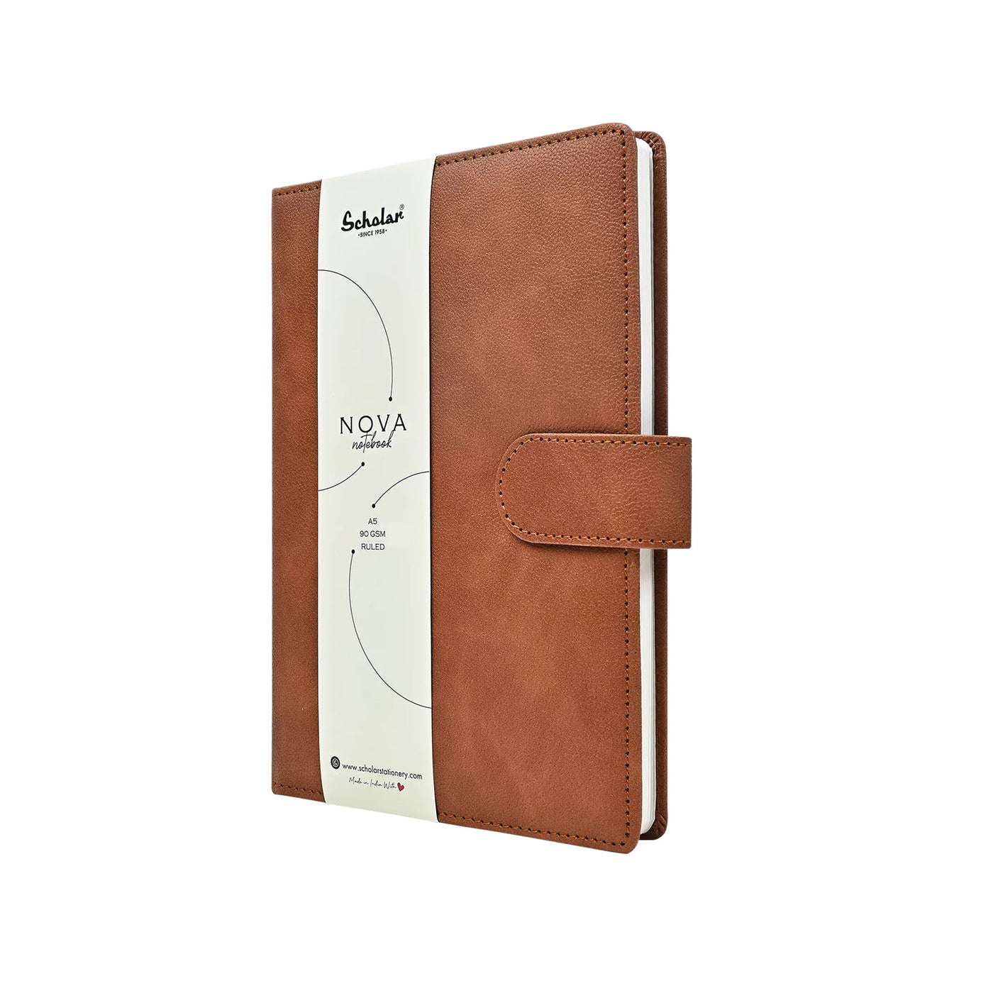 Scholar Nova Tan Notebook - A5 Ruled 2