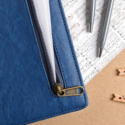 Scholar Zipper Blue Notebook - A5 Ruled 6