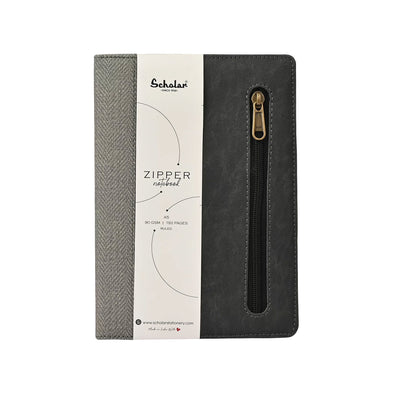 Scholar Zipper Grey Notebook - A5 Ruled 1