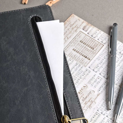 Scholar Zipper Grey Notebook - A5 Ruled 6